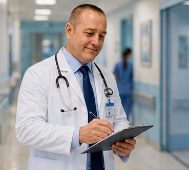 Dr. Fernando con un tablero